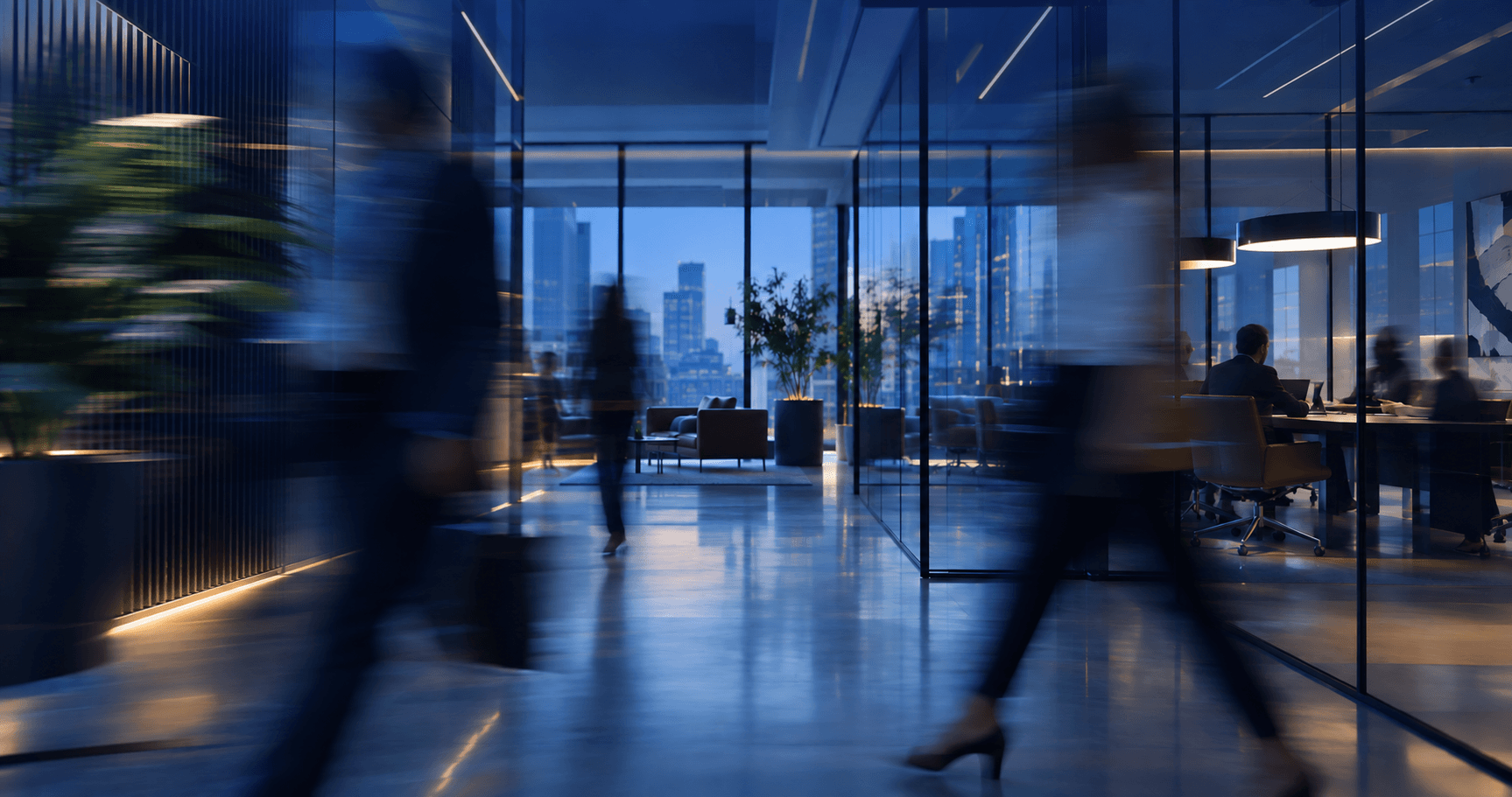 Immeuble de bureaux, Montréal, à l’heure bleue
